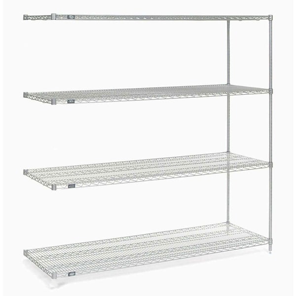 Global Industrial 5 Tier Stainless Steel Wire Shelving Add-On Unit, 72W x 24D x 86H B2335456 - main